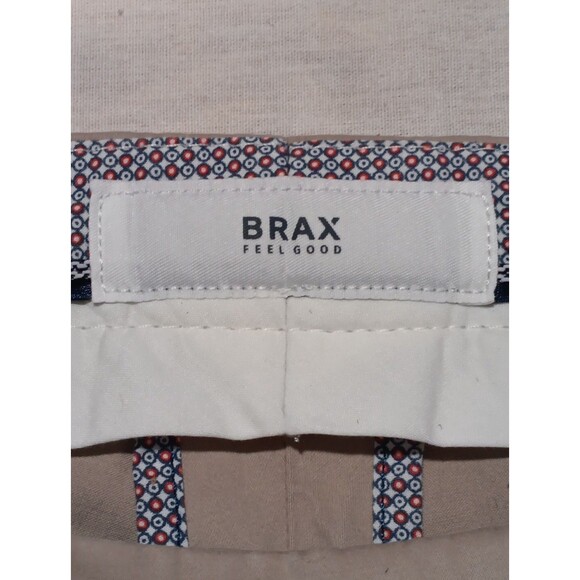 BRAX Feel Good Evans Pants Men Size 38x34 Straight Leg Chino Beige Stretch - Picture 3 of 5